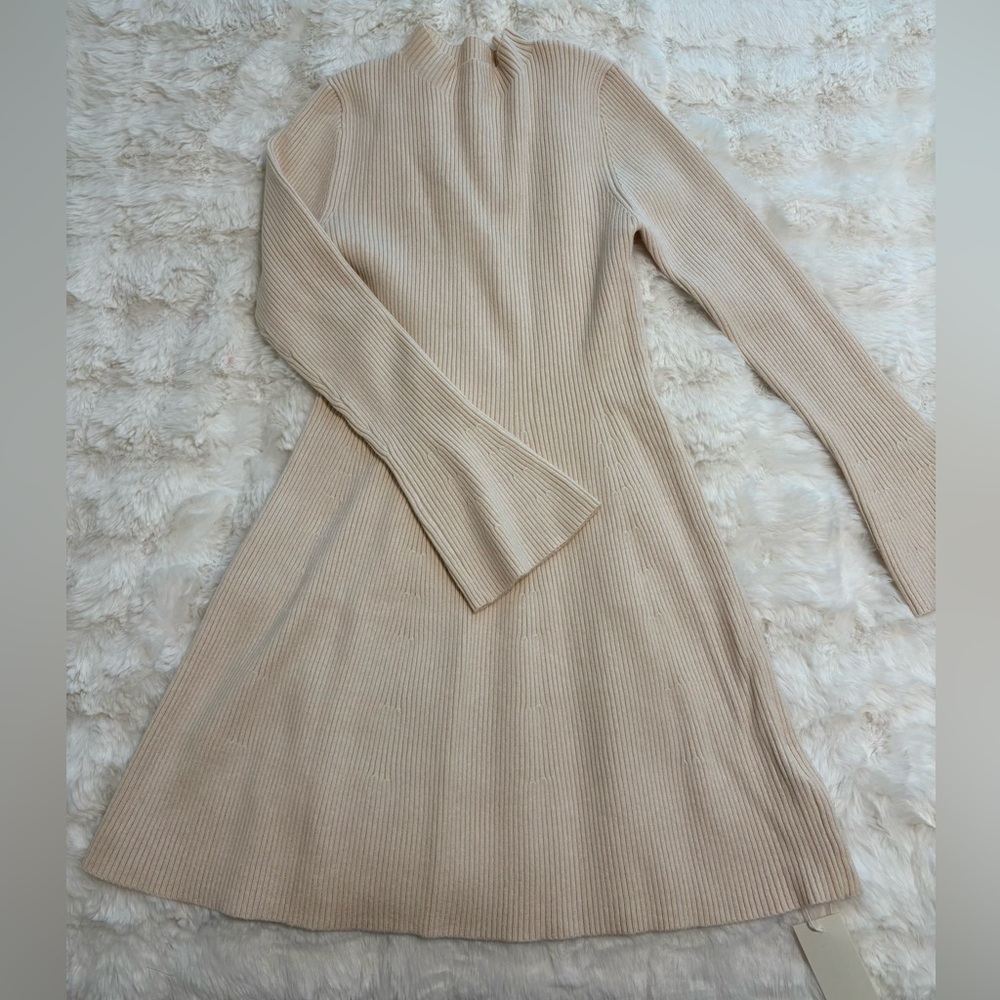 Amazon Cream Long Sleeve Knit Dress